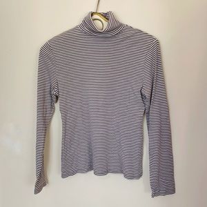 Garnet Hill Striped Cotton Turtle Neck